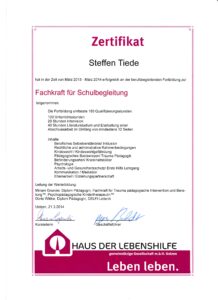 Zertifikat Fachkraft Schulbegleitung